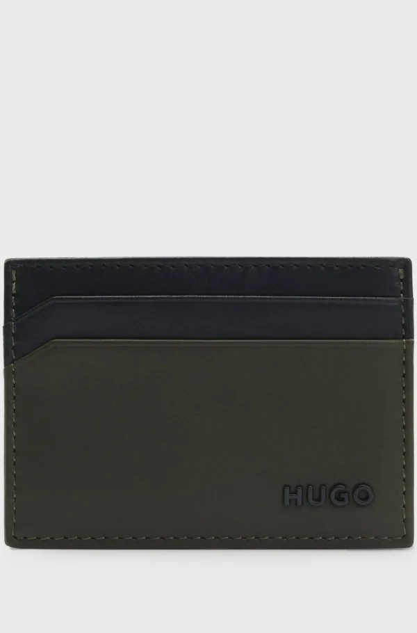 HUGO BOSS Kortholder I To Nuancer Af Læder Med Logobogstaver Sort Best Sale