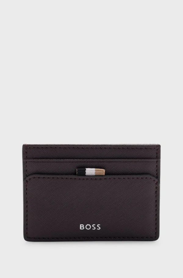 HUGO BOSS Kortholder Med Signaturstribe Og Logodetalje Mørkerød Best