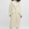HUGO BOSS Lang Tweedfrakke I Blazerstil Naturlig Discount