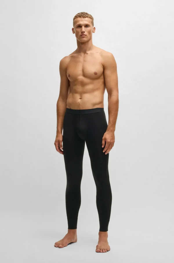 HUGO BOSS Lange Termounderbukser Med Logolinning Sort Hot