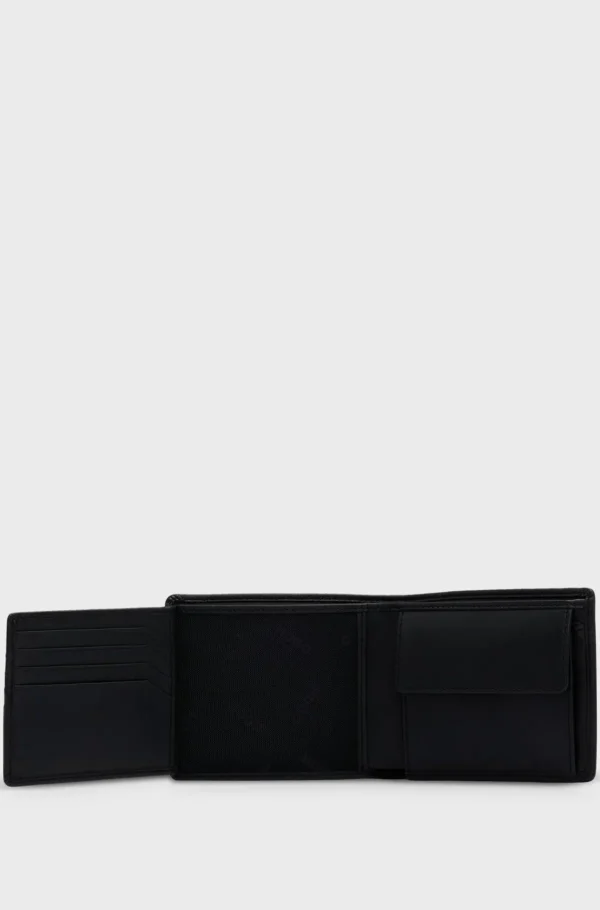 HUGO BOSS Læderpung Med Præget Logo Sort Outlet