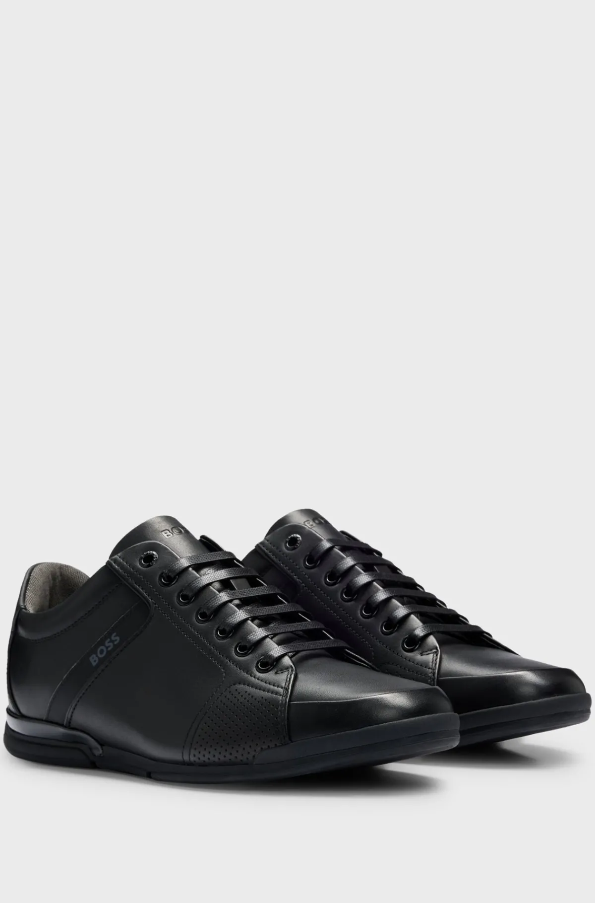 HUGO BOSS Lædersneakers, Der Har For Med Lugtkontrol Sort Flash Sale