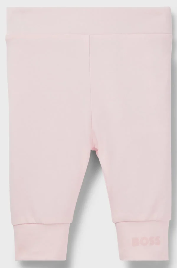 HUGO BOSS Leggings Til Babyer I Bomuld Med Stræk Og Logoprint I Kanten Lys pink Store