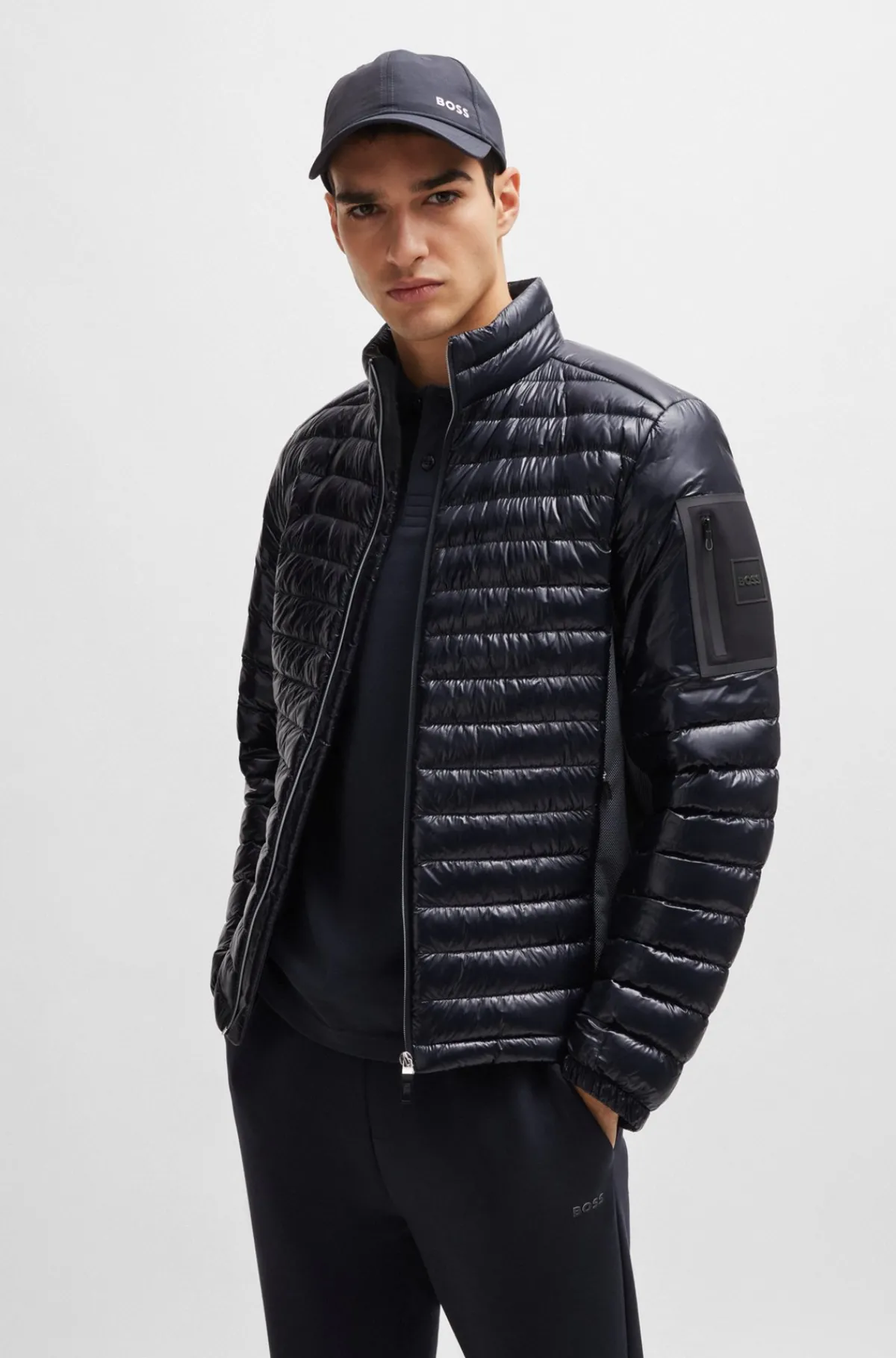 HUGO BOSS Let, Vandskyende Jakke Med Dunfyld Mørkeblå Flash Sale