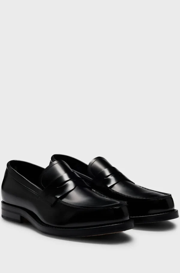 HUGO BOSS Loafers I Læder Med Dressletic-sål Sort New