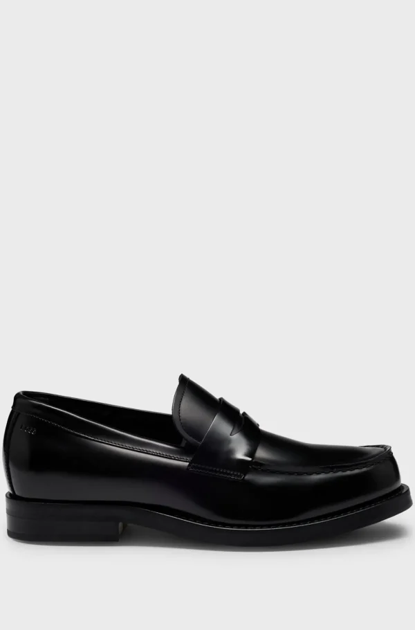 HUGO BOSS Loafers I Læder Med Dressletic-sål Sort New