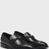 HUGO BOSS Loafers Med Brandet Metalspænde Sort Flash Sale