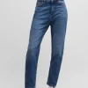 HUGO BOSS Mom Jeans I Mellem Denim Med Stræk Blå Clearance