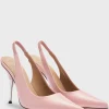 HUGO BOSS NAOMI X BOSS-slingback-pumps I Glat Læder Lys pink Outlet