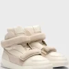 HUGO BOSS NAOMI X BOSS-sneakers I Læder Og Ruskind Med Høj Profil Naturlig Discount