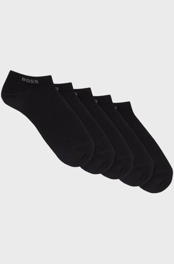 HUGO BOSS Pakke Med Fem Par Sokker I Ankellængde Og Logo Sort Flash Sale