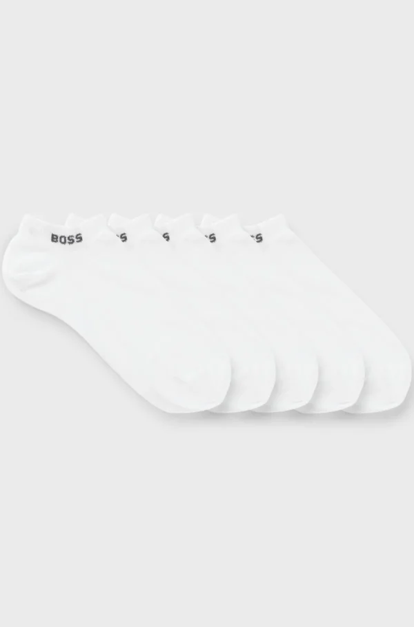 HUGO BOSS Pakke Med Fem Par Sokker I Ankellængde Og Logo Hvid Best Sale