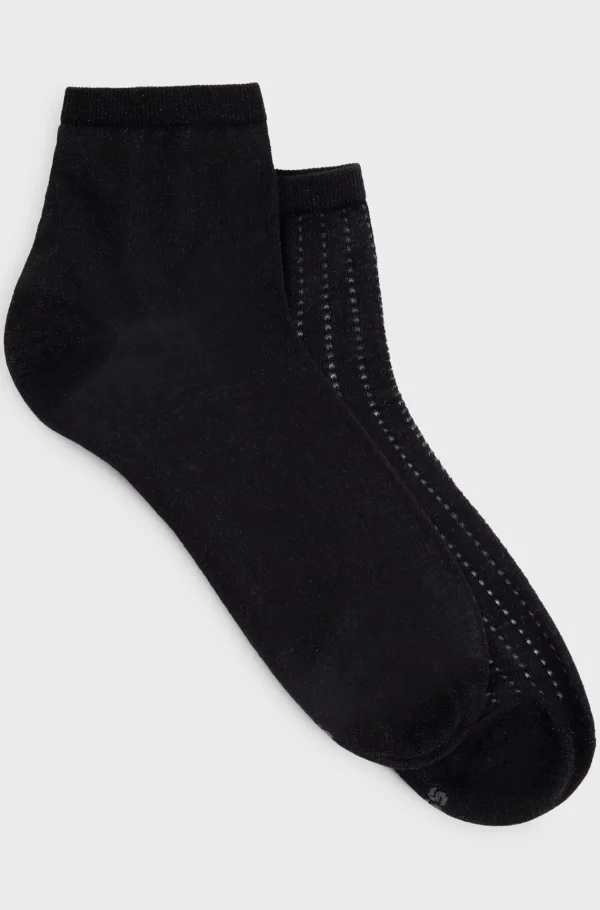 HUGO BOSS Pakke Med To Korte Strømper I Bomuldsblanding Sort Shop