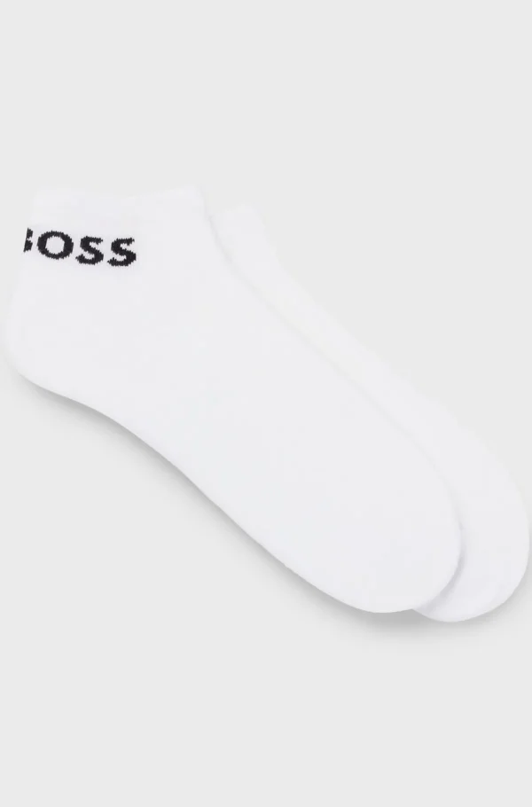 HUGO BOSS Pakke Med To Par Ankellange Strømper I Stof Med Stræk Hvid Outlet