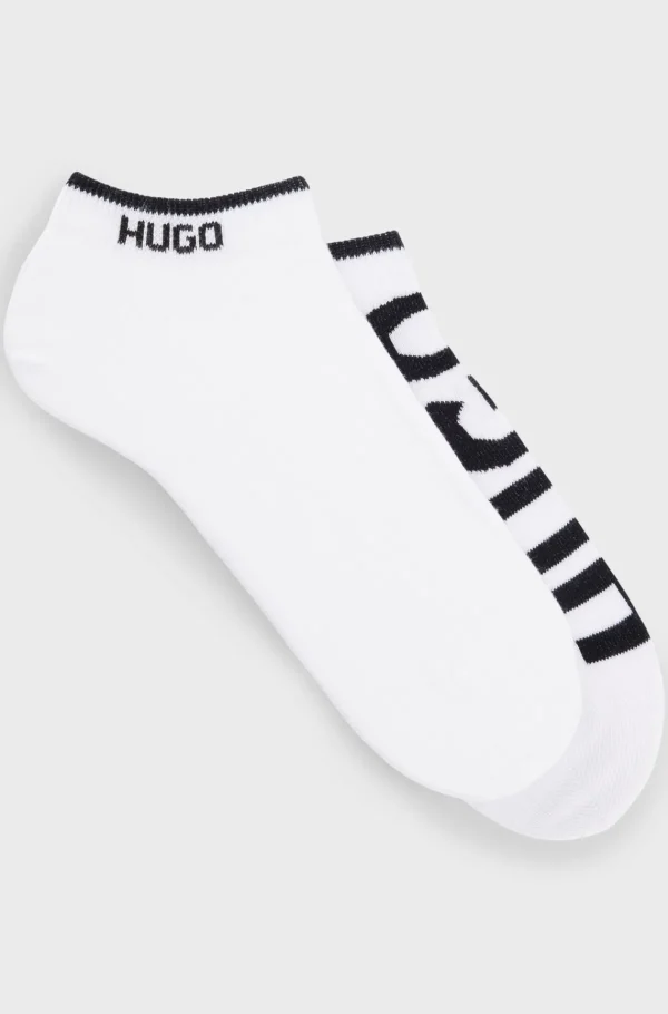 HUGO BOSS Pakke Med To Par Ankelstrømper I En Bomuldsblanding Med Logoer Hvid Cheap