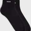 HUGO BOSS Pakke Med To Par Korte Sokker Med Signaturstribe Sort Outlet
