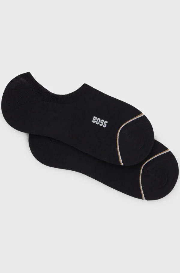 HUGO BOSS Pakke Med To Par Sokker Med Ankellængde Og Branding Sort Online