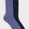 HUGO BOSS Pakke Med To Par Strømper I Almindelig Længde I Blød Bambusviskose Blå Online