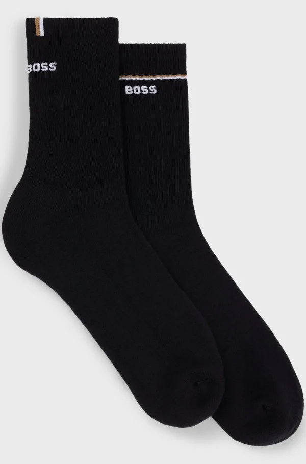 HUGO BOSS Pakke Med To Par Strømper I Kvart Længde Med Logo Sort Shop