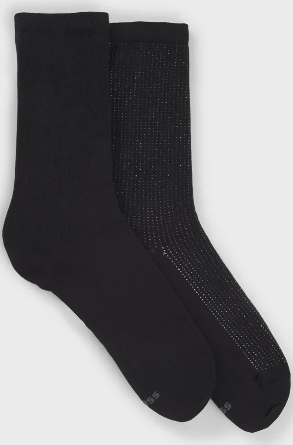 HUGO BOSS Pakke Med To Strømper I Almindelig Længde Fremstillet I Bomuldsblanding Sort Cheap