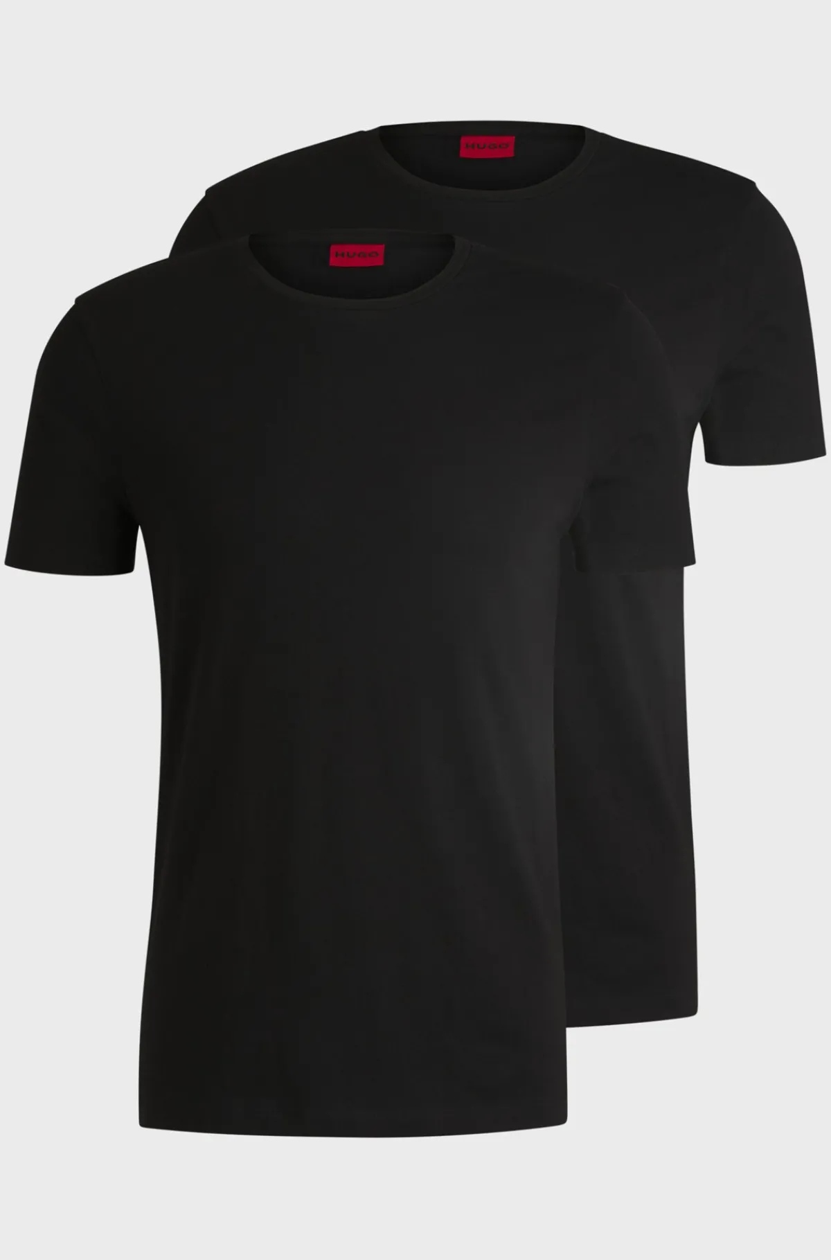 HUGO BOSS Pakke Med To T-shirts I Bomuld Med Stræk Og Med Slim Fit Sort Sale