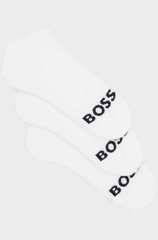 HUGO BOSS Pakke Med Tre Par Ankelsokker I Ankellængde Med Logoer I Kontrastfarve Hvid Best Sale