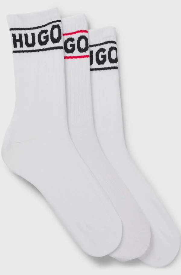 HUGO BOSS Pakke Med Tre Par Sokker Med Logo Hvid Sale