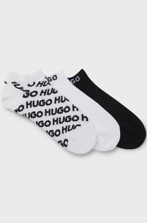 HUGO BOSS Pakke Med Tre Par Strømper I En Bomuldsblanding Hvid/sort Online