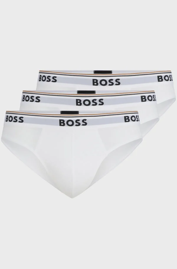 HUGO BOSS Pakke Med Tre Par Underbukser I Bomuld Med Stræk Med Logo-linning Hvid Cheap