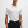 HUGO BOSS Pallas Poloshirt Med Regular Fit I Bomuld Med Broderet Logo Hvid Fashion