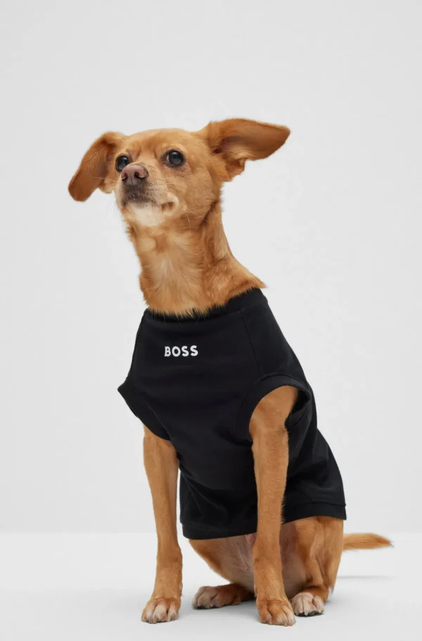 HUGO BOSS Poloshirt Til Hunde I Merceriseret Bomuld Og Med Logo I Kontrastfarve Sort Shop