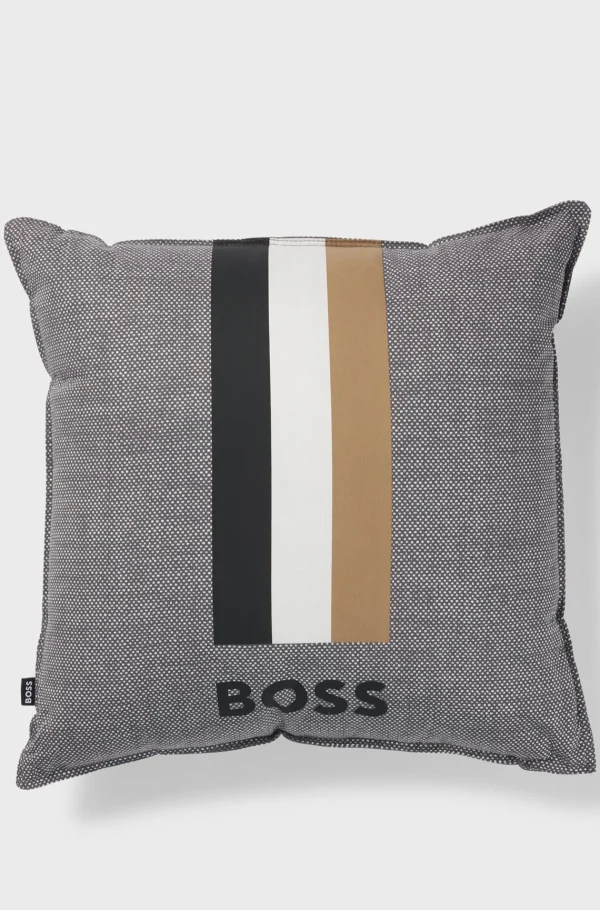 HUGO BOSS Pude Med Logoprint Og Signaturstriber Grå Cheap