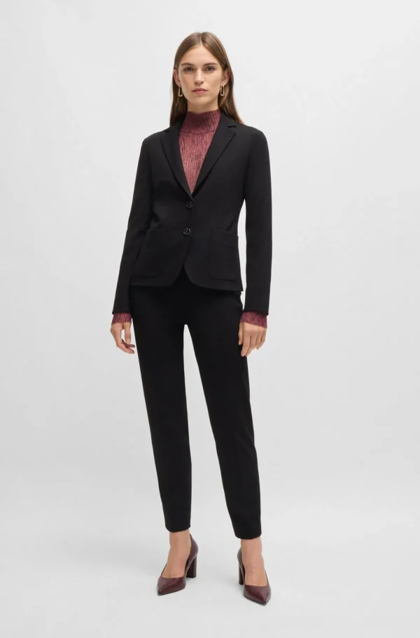 HUGO BOSS Pumps I Læder Med Spids Tå Og En 7 Cm Blokhæl Mørkerød Fashion
