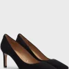 HUGO BOSS Pumps I Ruskind Med Spids Tå Og Brandet Nitte Sort Cheap