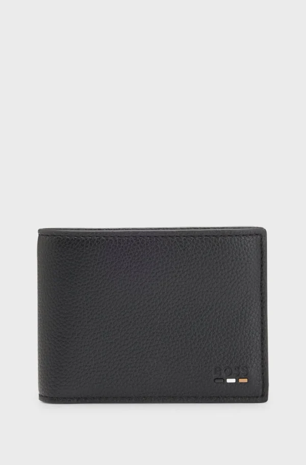 HUGO BOSS Pung I Imiteret Kornet Læder Med Logo Og Signaturstribe Sort Best Sale