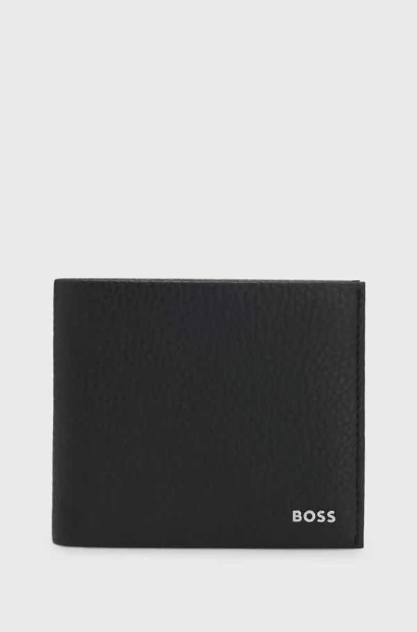 HUGO BOSS Pung I Kornet Læder Med Polerede Logobogstaver Sort Best