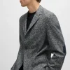 HUGO BOSS Regular Fit Jakke I Sildebensjersey Sølv Best Sale