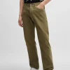 HUGO BOSS Regular Fit Jeans I Farvet Bomuldsfløjl Kaki Best Sale