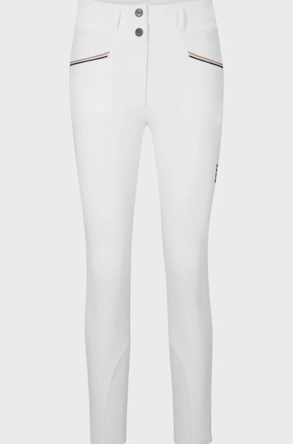 HUGO BOSS Ridebukser Til Hestesport Med Full-grip Og Ekstra Stræk Hvid Clearance