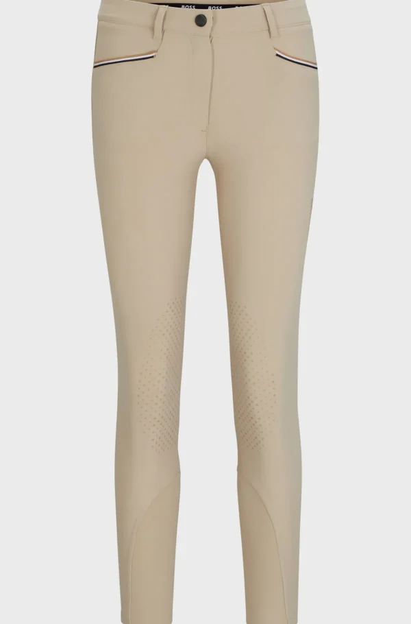 HUGO BOSS Ridebukser Til Hestesport Med Knægrip Og Ekstra Stræk Beige Cheap