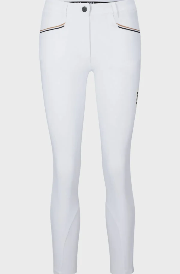 HUGO BOSS Ridebukser Til Hestesport Med Knægrip Og Ekstra Stræk Hvid Hot