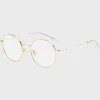 HUGO BOSS Rundt farvet Stel Med Laserlogo Til Briller Med Styrke Guld Flash Sale