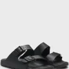 HUGO BOSS Sandaler Med To Stropper Med Struktureret Overdel Sort Shop