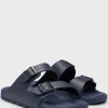 HUGO BOSS Sandaler Til Alle Køn Med Dobbeltrem Og Struktureret Overdel Mørkeblå Online