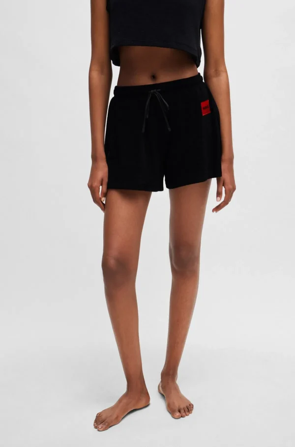 HUGO BOSS Shorts I Bomuldsblanding Med Logodetalje Sort Flash Sale