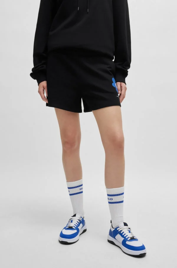 HUGO BOSS Shorts I Sweatkvalitet Af Bomuld Med Den Nye Sæsons Logo Sort Best Sale