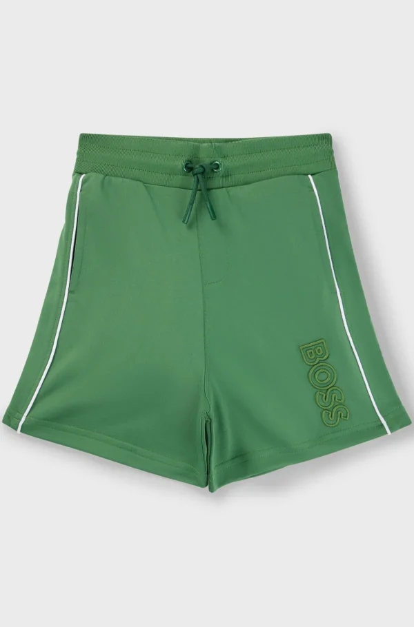 HUGO BOSS Shorts Med Træksnor Og Broderet Logo Til Børn Mørkegrøn Clearance