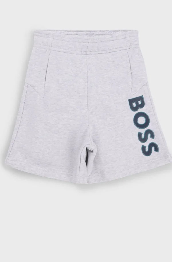 HUGO BOSS Shorts Til Børn I Fleece Med HD-logoprint Lysegrå Outlet