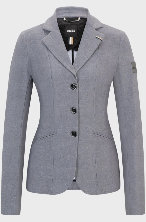 HUGO BOSS Showblazer Til Hestesport I Materiale Med Ekstra Stræk Sølv Best
