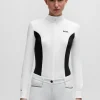 HUGO BOSS Showskjorte Til Hestesport Med Blomstret Print Og Marineblå Indlæg Hvid Shop